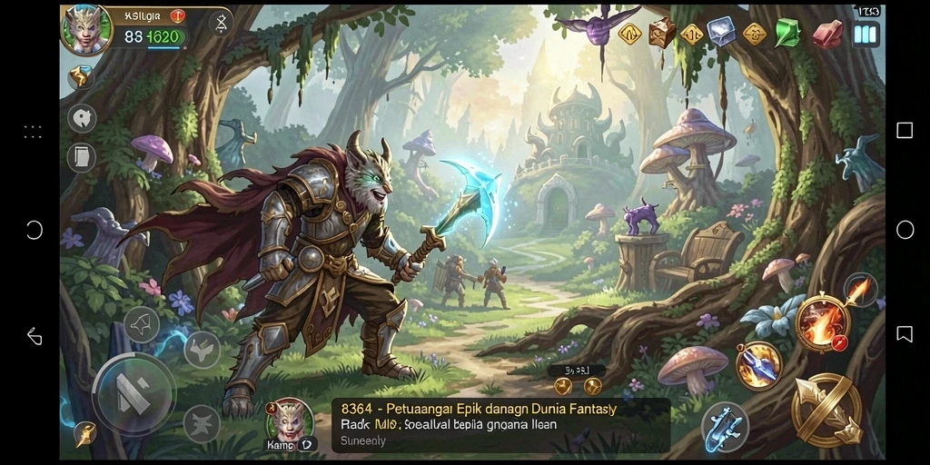 Screenshot gameplay 8364 yang menampilkan aksi pertarungan mendebarkan.