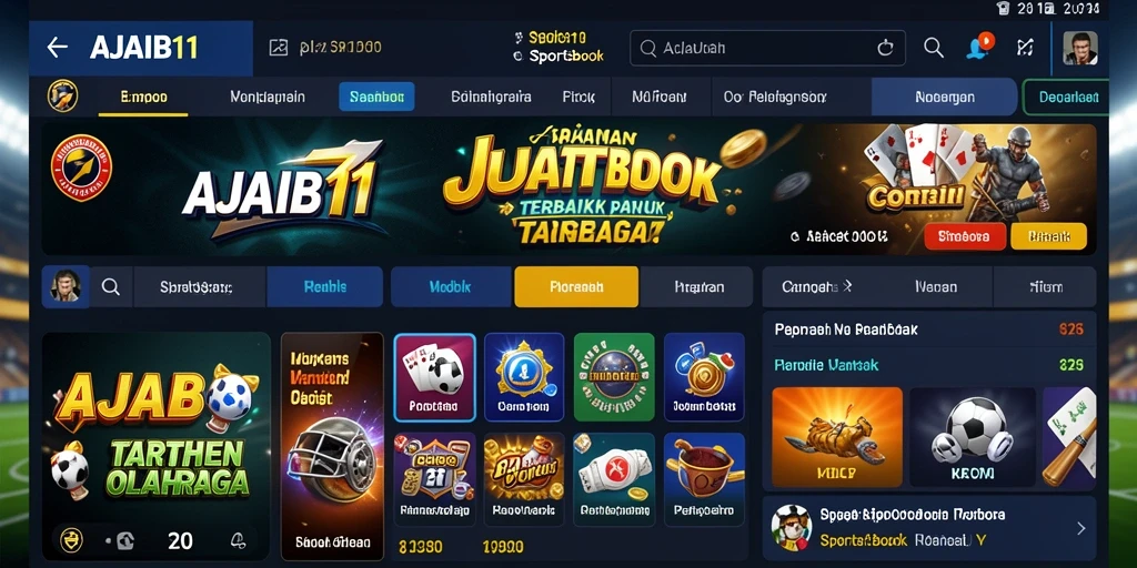 Tampilan gameplay AJAIB11 yang menarik dengan pilihan taruhan olahraga yang beragam.