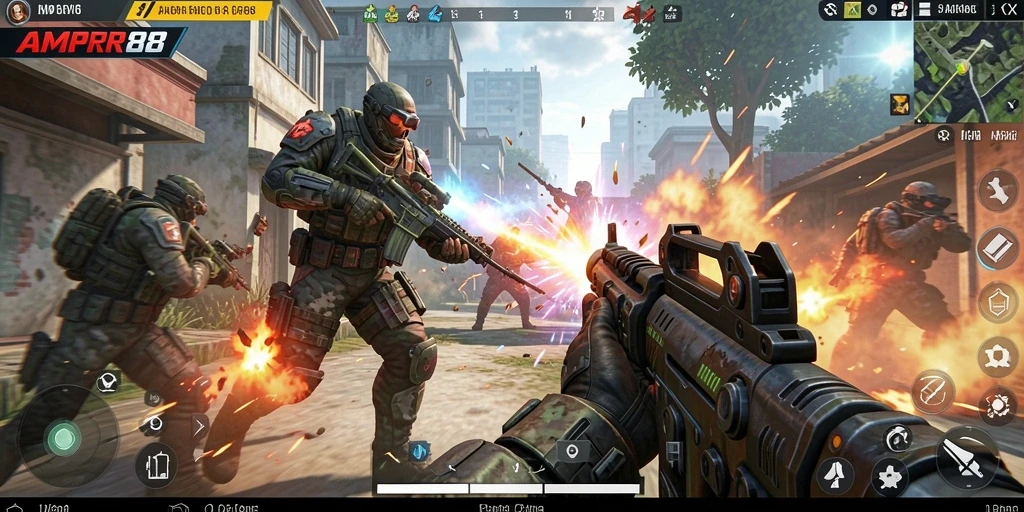 Gameplay menegangkan di AMPER88 dengan aksi FPS yang mendebarkan.