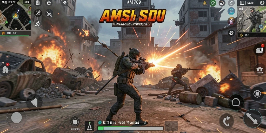 Tampilan gameplay seru di AMS789 dengan aksi tembak-menembak mendebarkan.