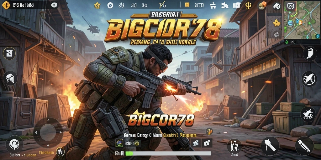 Tampilan gameplay seru dalam BIGCOR78 yang menampilkan pertarungan Battle Royale.