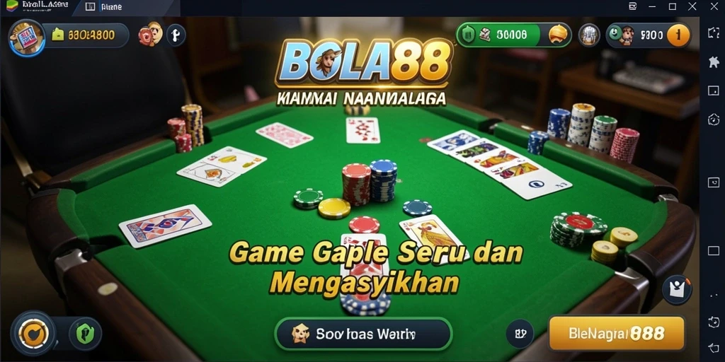 Gameplay seru BOLA88 dengan kartu Gaple yang menarik.
