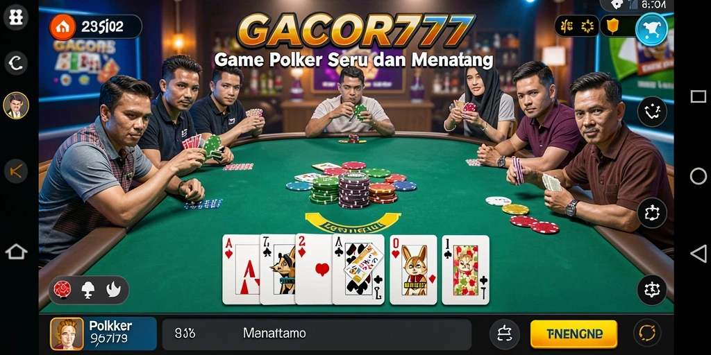 Tampilan gameplay seru di GACOR777 dengan berbagai pilihan permainan poker.
