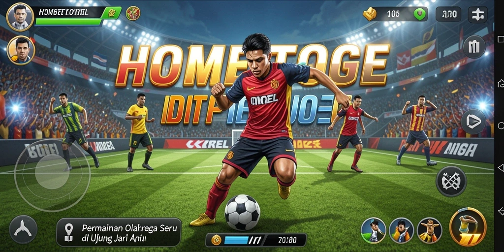 Tangkapan layar HOMETOGEL menampilkan aksi penuh semangat dalam permainan olahraga.