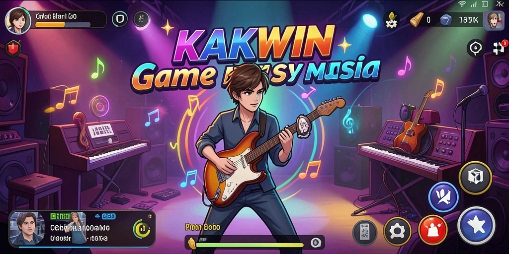 Tampilan gameplay KAKWIN saat menghadapi tantangan musik.
