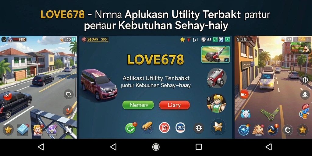 Screenshot utama LOVE678 yang menunjukkan kemudahan penggunaan aplikasi Utility.