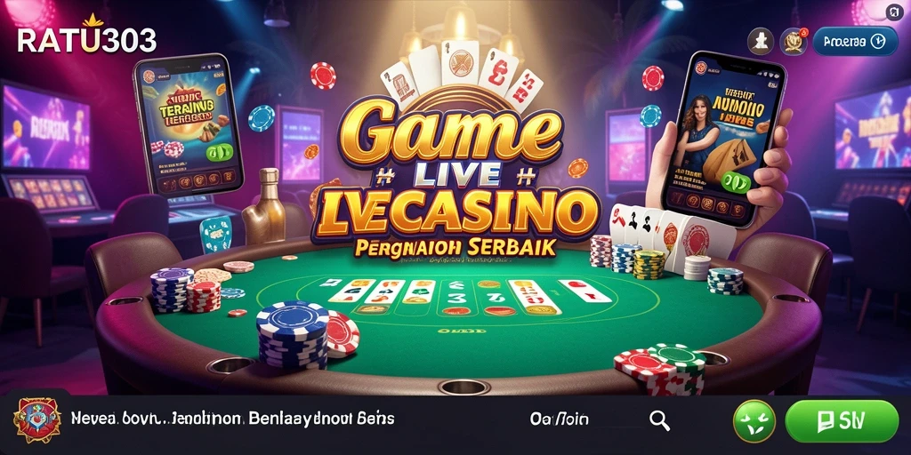 Tampilan gameplay RATU303 dengan dealer langsung di meja kasino.