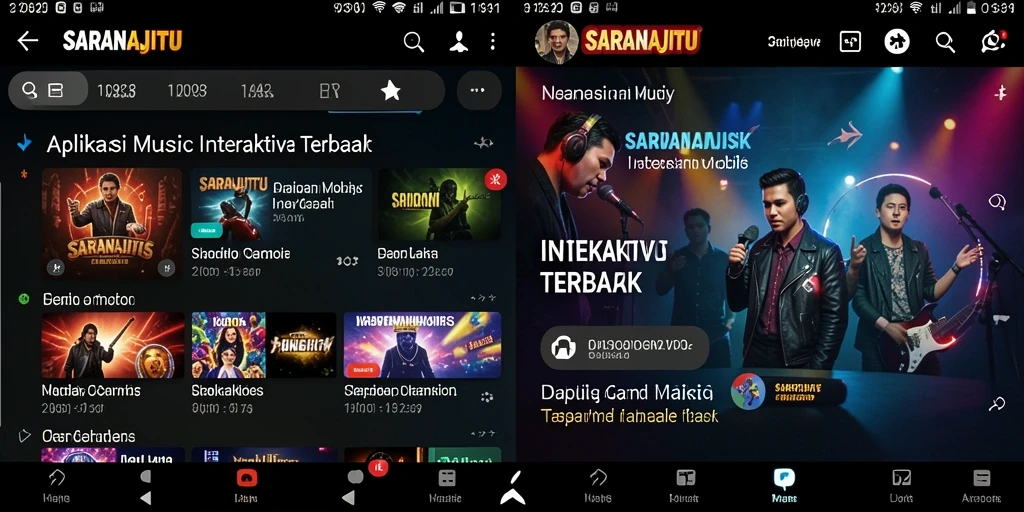 Tampilan gameplay SARANAJITU dengan interaksi musik yang seru.