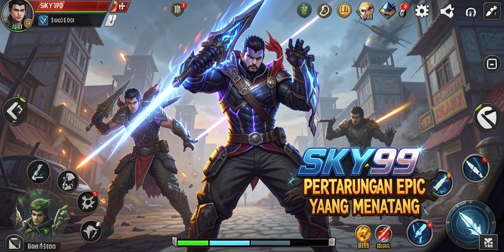Tampilan gameplay seru dari SKY99 dengan karakter Fighting yang dinamis.