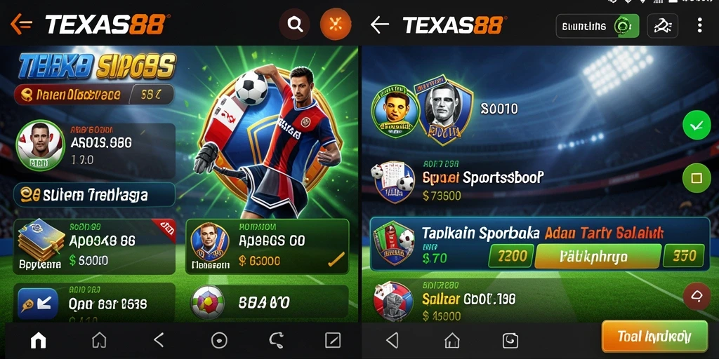 Tampilan screenshot utama TEXAS88 dengan elemen taruhan olahraga yang dinamis.