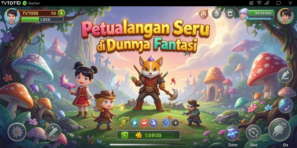 Screenshot gameplay TVTOTO menunjukkan aksi petualangan yang mendebarkan.