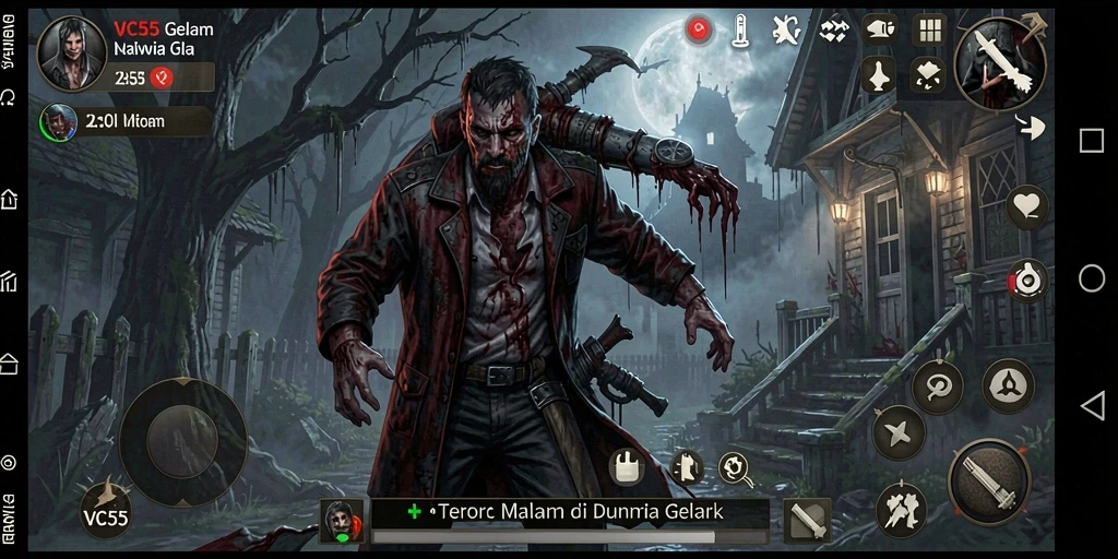 Screenshot VC55 menampilkan suasana mencekam dalam gameplay Horor.